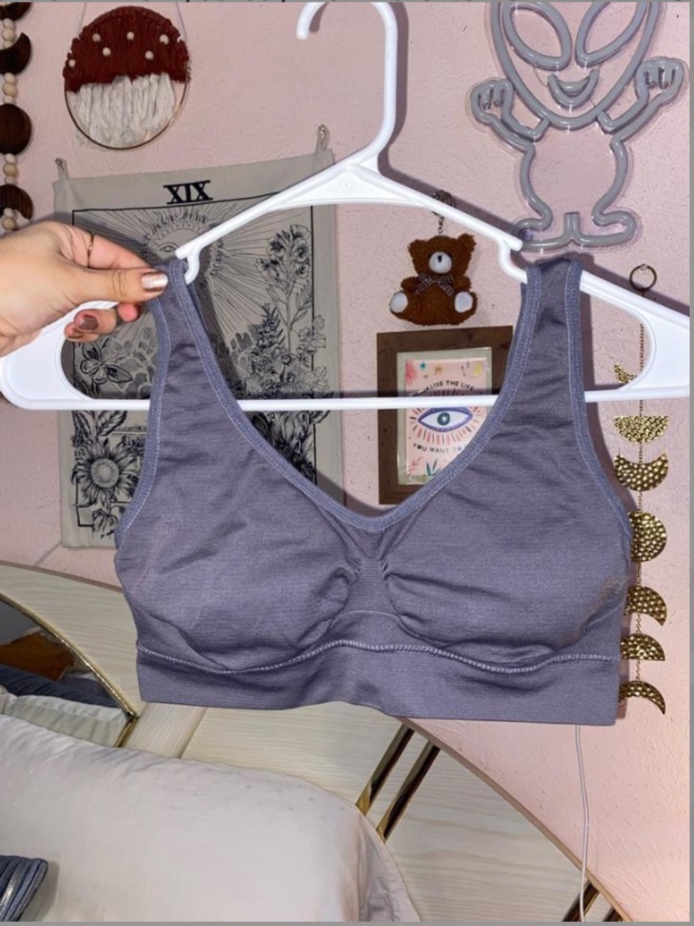 Sofra light gray Seamless Bralette